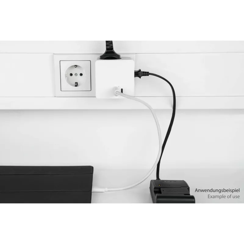 KABELMEISTER Regleta con 3 tomas Schutzkontakt, USB-C 20W PD 3.0 y USB-A 18W, 1,5 m, blanco