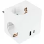 KABELMEISTER Regleta con 3 tomas Schutzkontakt, USB-C 20W PD 3.0 y USB-A 18W, 1,5 m, blanco