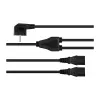 Kabelmeister Cable de distribución de corriente con conector macho Schuko (acodado 90°) a 2x IEC C13 en Y, 2m, negro
