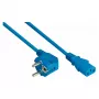 kabelmeister Cable de alimentación con conector macho Schuko (acodado 90°) a C13, Azul, 10m