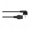 Kabelmeister Cable de corriente con conector macho Schuko (acodado 90°) a IEC C19, negro, 1,8 m