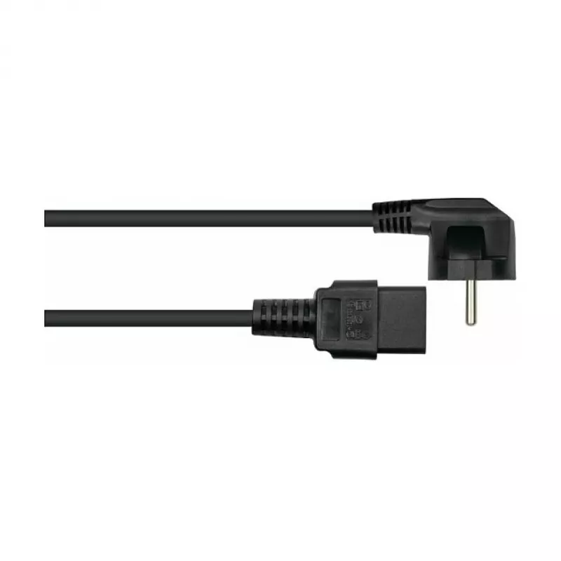 Kabelmeister Cable de corriente con conector macho Schuko (acodado 90°) a IEC C19, negro, 1,8 m