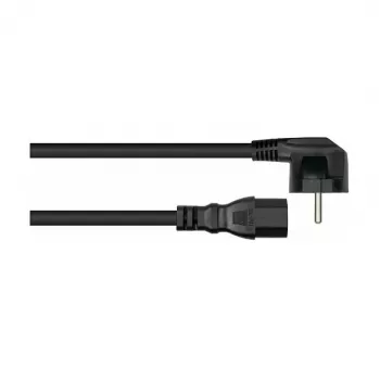 Kabelmeister Cable de alimentación Schuko con enchufe en ángulo de 90° a IEC C15, Negro, 1,8 m