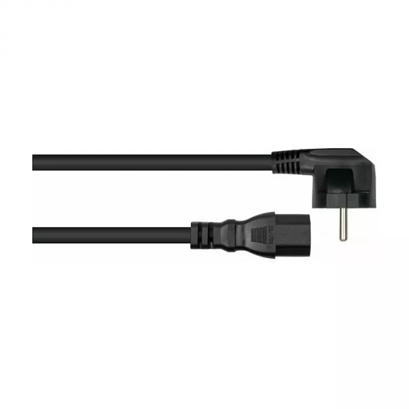 Kabelmeister Cable de alimentación Schuko con enchufe en ángulo de 90° a IEC C15, Negro, 1,8 m