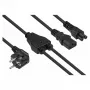 Kabelmeister Cable distribuidor de corriente Schuko, conector acodado 90° a C13 + C5, Negro, 2m