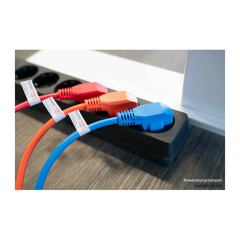 Kabelmeister Cable de alimentación Schuko a C13 en ángulo 1 m naranja