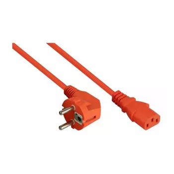 Kabelmeister cable de alimentación Schuko a C13 acodado 5 m naranja