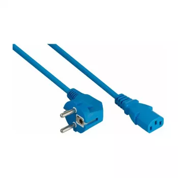 Kabelmeister Cable de alimentación Schuko a IEC C13 en ángulo 1 m azul