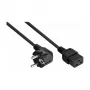 Kabelmeister SK0190-S030 Cable de alimentación Schuko acodado 90° a IEC C19, 3 m, negro