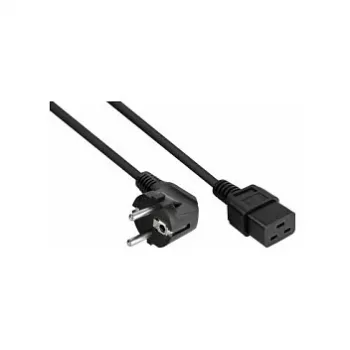Kabelmeister SK0190-S050 cable de alimentación Schuko, CEE 7/7 acodado 90° a C19, 5 m, negro