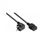 Kabelmeister SK0190-S050 cable de alimentación Schuko, CEE 7/7 acodado 90° a C19, 5 m, negro