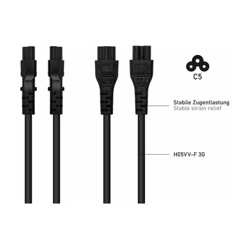 Kabelmeister SK6505-S018 Cable de alimentación - Enchufe italiano tipo I a IEC C5, Negro, 1,8m