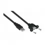 Kabelmeister cable alargador USB 2.0, Type-A conector macho a Type-A conector hembra panel-mount, 1 m, negro