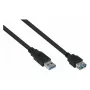 Cable de extensión USB 3.0 Kabelmeister conector macho A a conector hembra A UL negro 0,5 m