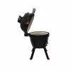 Barbacoa cerámica Kamado Bono Picnic 13 pulgadas Kamado de carbón con carro, carbón, negra
