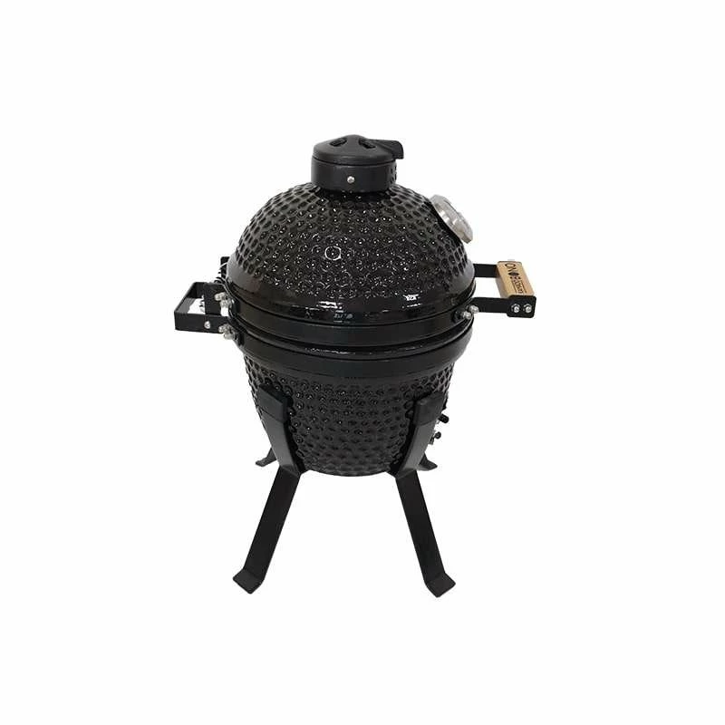Barbacoa cerámica Kamado Bono Picnic 13 pulgadas Kamado de carbón con carro, carbón, negra