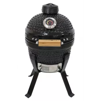 Barbacoa cerámica Kamado Bono Picnic 13 pulgadas Kamado de carbón con carro, carbón, negra
