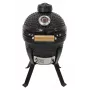 Barbacoa cerámica Kamado Bono Picnic 13 pulgadas Kamado de carbón con carro, carbón, negra