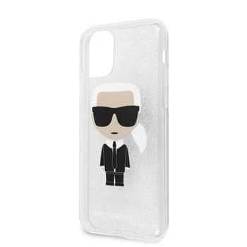 Karl Lagerfeld funda Glitter Iconic para Apple iPhone 11 Pro Max plateada