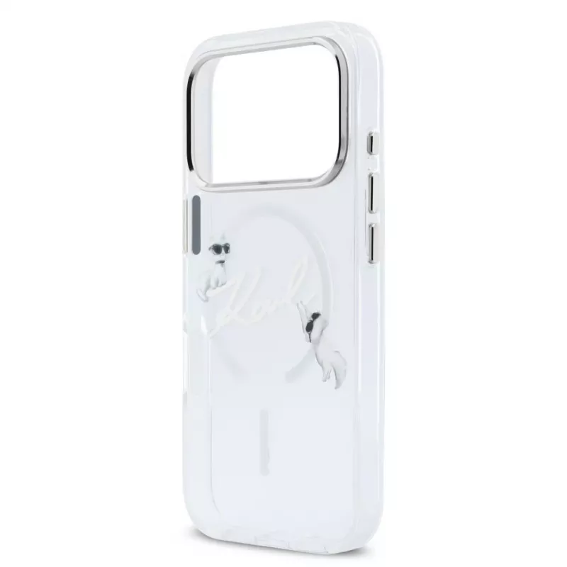 Karl Lagerfeld Apple iPhone 18 Pro Max HC MagSafe IML Clear Case con logotipo Karl Script Transparente