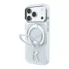 Funda MagSafe Karl Lagerfeld IML Ring Stand 360 Kameo Metal para iPhone 18 Pro / 17 Pro - transparente