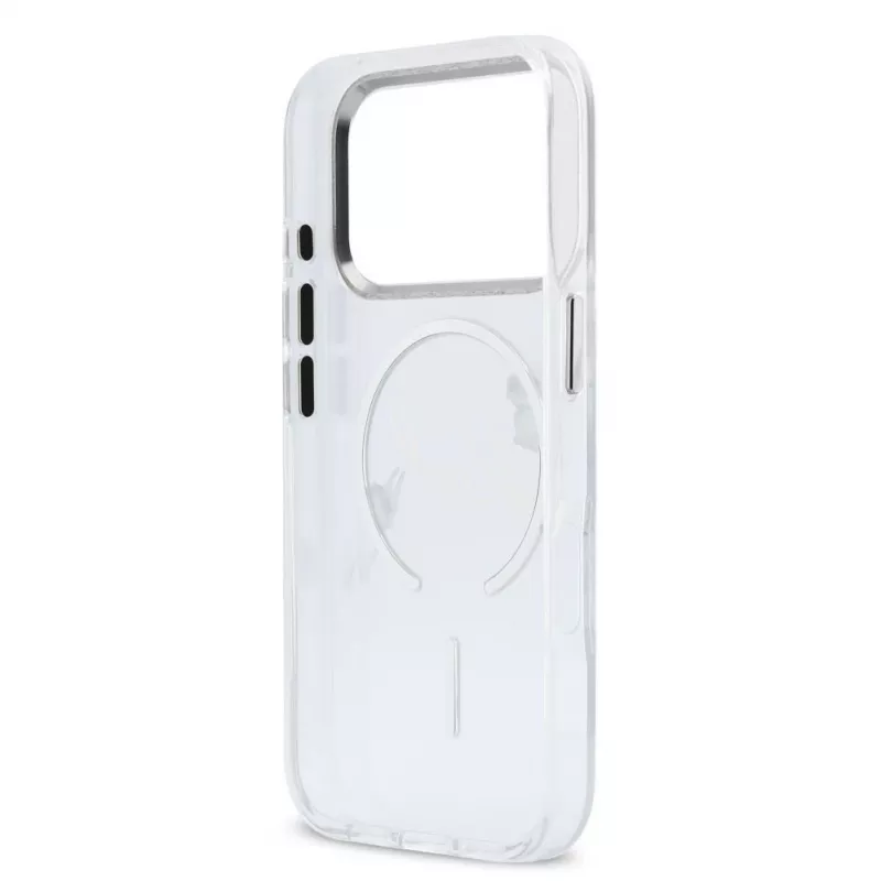 Karl Lagerfeld IML Karl Script Logo MagSafe Funda rígida para Apple iPhone 18 Pro, transparente
