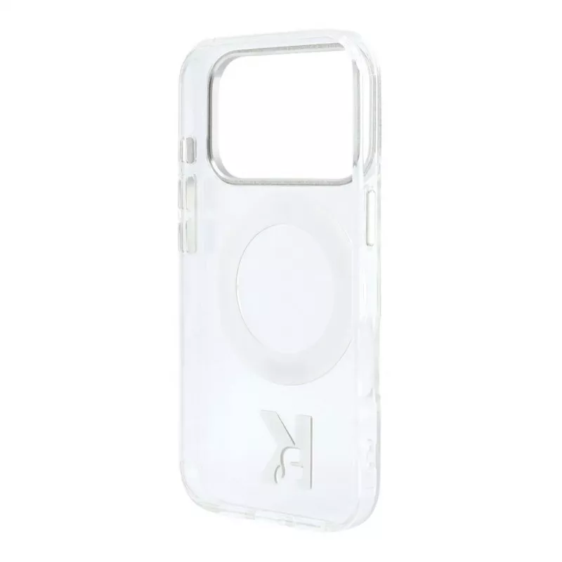 Funda transparente MagSafe Karl Lagerfeld IML Ring Stand 360 Kameo Metal para iPhone 18 Pro Max / 17 Pro Max