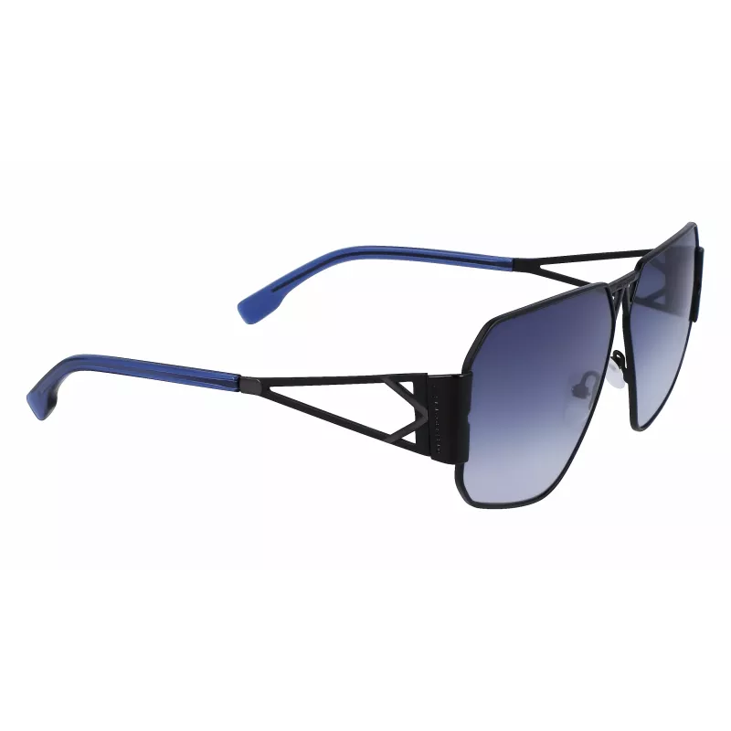 KARL LAGERFELD KL339S-1 Gafas de sol unisex cuadradas - Montura negra Lente gris 61mm