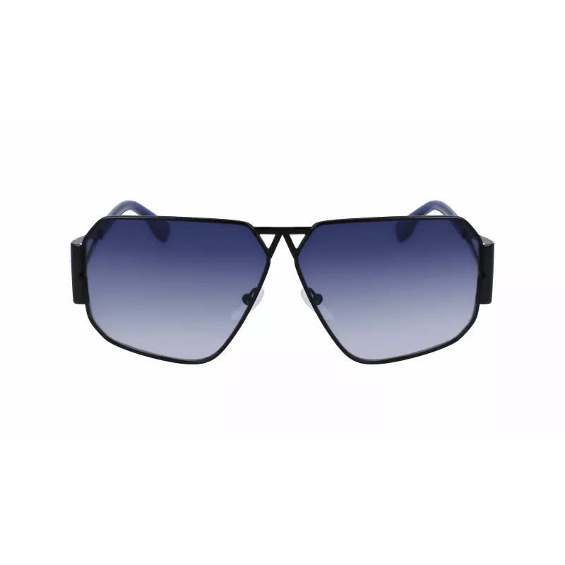 KARL LAGERFELD KL339S-1 Gafas de sol unisex cuadradas - Montura negra Lente gris 61mm