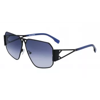 KARL LAGERFELD KL339S-1 Gafas de sol unisex cuadradas - Montura negra Lente gris 61mm