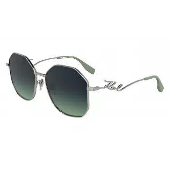 KARL LAGERFELD KL358S-041 Gafas de sol mujer - Montura negra, lentes grises, 57 mm