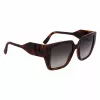 KARL LAGERFELD KL6098SN-240 Gafas de sol cuadradas de acetato para mujer - Montura marrón habana, lente marrón degradada - 52/19/140 mm