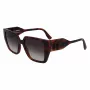 KARL LAGERFELD KL6098SN-240 Gafas de sol cuadradas de acetato para mujer - Montura marrón habana, lente marrón degradada - 52/19/140 mm
