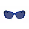 KARL LAGERFELD KL6143S-400 Gafas de sol de mujer cuadradas de acetato, montura azul oscuro, lentes grises degradadas, 53 mm