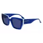 KARL LAGERFELD KL6143S-400 Gafas de sol de mujer cuadradas de acetato, montura azul oscuro, lentes grises degradadas, 53 mm