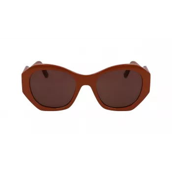 KARL LAGERFELD KL6146S-200 Gafas de sol de mujer cuadradas Havanna acetato lentes marrones tintadas 54mm