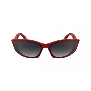 KARL LAGERFELD KL6162S-600 Gafas de sol mujer Butterfly - Montura de acetato roja/burdeos, lentes degradadas marrones, 64/14/140 mm