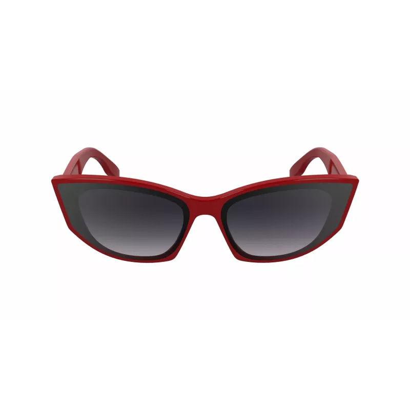 KARL LAGERFELD KL6162S-600 Gafas de sol mujer Butterfly - Montura de acetato roja/burdeos, lentes degradadas marrones, 64/14/140 mm