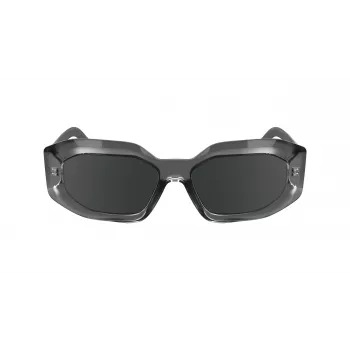 KARL LAGERFELD KL6167S-020 Gafas de sol mujer cuadradas - montura de acetato negra, lentes gris smoke, 53 mm