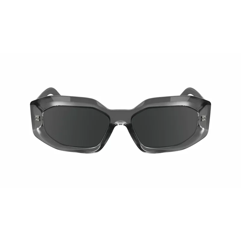 KARL LAGERFELD KL6167S-020 Gafas de sol mujer cuadradas - montura de acetato negra, lentes gris smoke, 53 mm