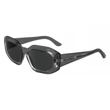 KARL LAGERFELD KL6167S-020 Gafas de sol mujer cuadradas - montura de acetato negra, lentes gris smoke, 53 mm