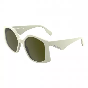 Gafas de sol KARL LAGERFELD KL6208S-105 mujer - Montura acetato negra, lentes policarbonato grises, 55 mm