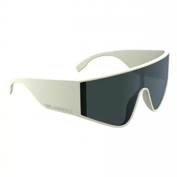 KARL LAGERFELD KL6209S-105 Gafas de sol unisex angulares, montura negro brillante, lentes grises, 65/19/140 mm