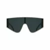 KARL LAGERFELD KL6209S-105 Gafas de sol unisex angulares, montura negro brillante, lentes grises, 65/19/140 mm