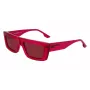 KARL LAGERFELD KLJ6147S Gafas de sol unisex cuadradas - Montura de acetato negra, lentes de policarbonato grises, 56 mm