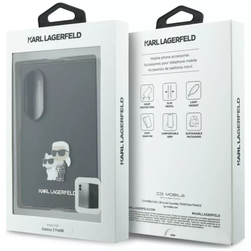 Funda Karl Lagerfeld PU Saffiano Karl and Choupette para Samsung Galaxy Z Fold8 negra