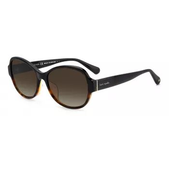 Gafas de sol de mujer Kate Spade Addilynn - montura de acetato negra, lentes grises degradadas - 57/17/145 mm
