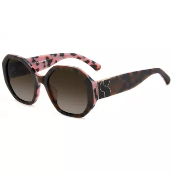 KATE SPADE Gafas de sol cuadradas para mujer Flynnieg/S - Montura de acetato negra, lentes de policarbonato grises, protección UV400 (54/20/140 mm)