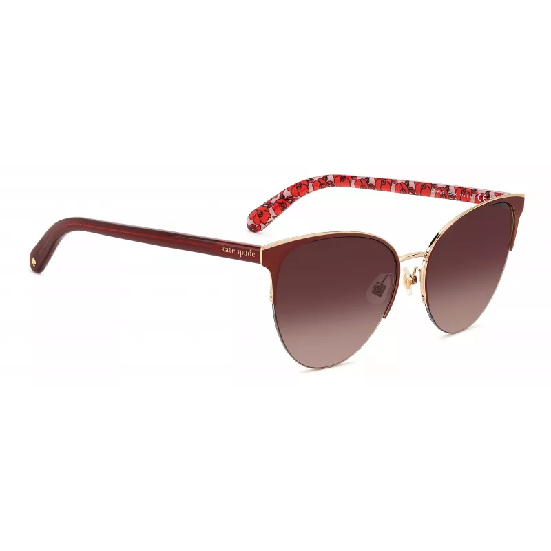 KATE SPADE Gafas de sol mujer Izara cat-eye - Montura de acetato negra con lentes grises degradadas - 57/17/140 mm