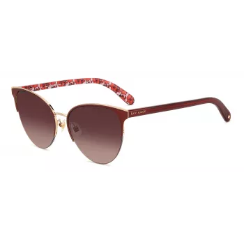KATE SPADE Gafas de sol mujer Izara cat-eye - Montura de acetato negra con lentes grises degradadas - 57/17/140 mm